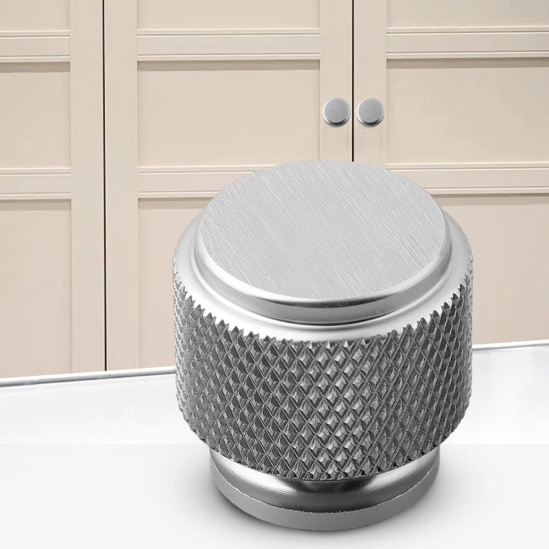 Description Picture 2 of itemKnurled Cabinet Knob Handle Livingroom Aluminum Alloy Exquisite Workmanship Long Service Life Single Hole Design