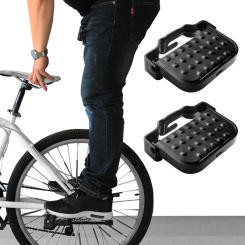2Pcs Bike Rear Pedals, Steel Folding Bike Pegs, Non-slip Bicycle Footrests, Foot Plates Pedals for Folding Mountain Bike