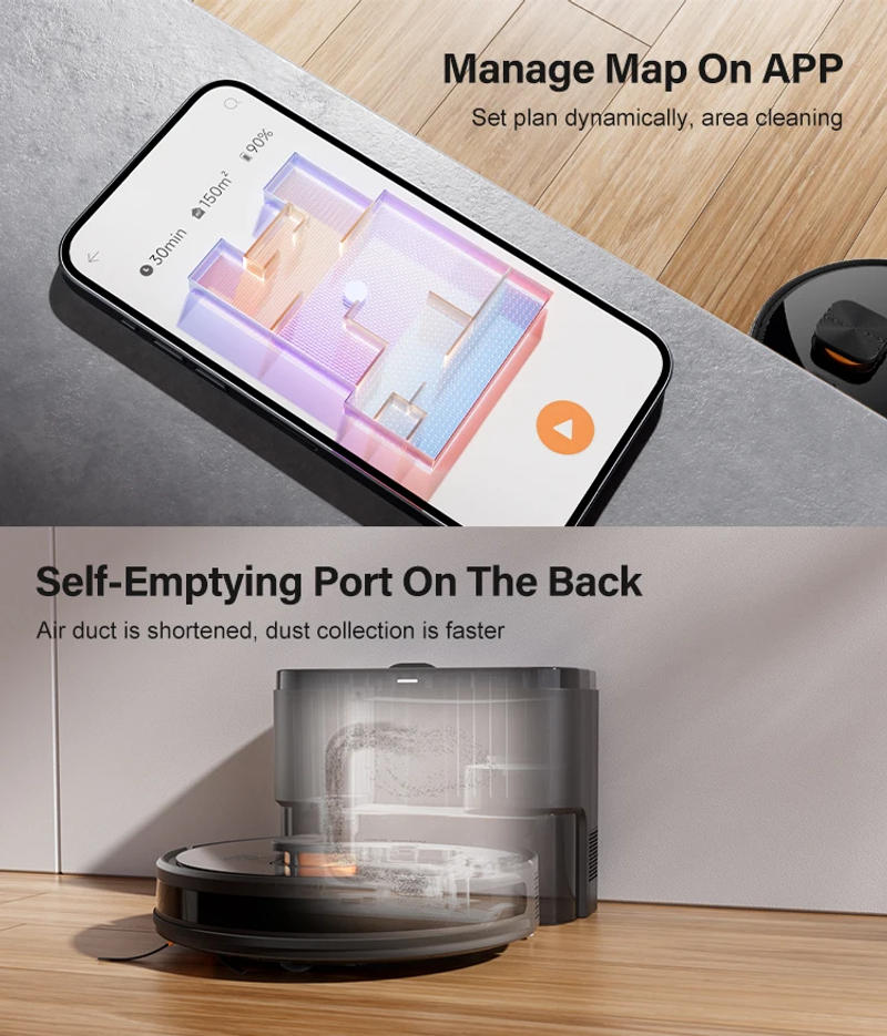 Description Picture 6 of itemPurerobo Robot Vacuum Cleaner Automatic Cleaning Recharge Bookable Timed Cleaning With Voice Announcement Smart Sweeper Robot