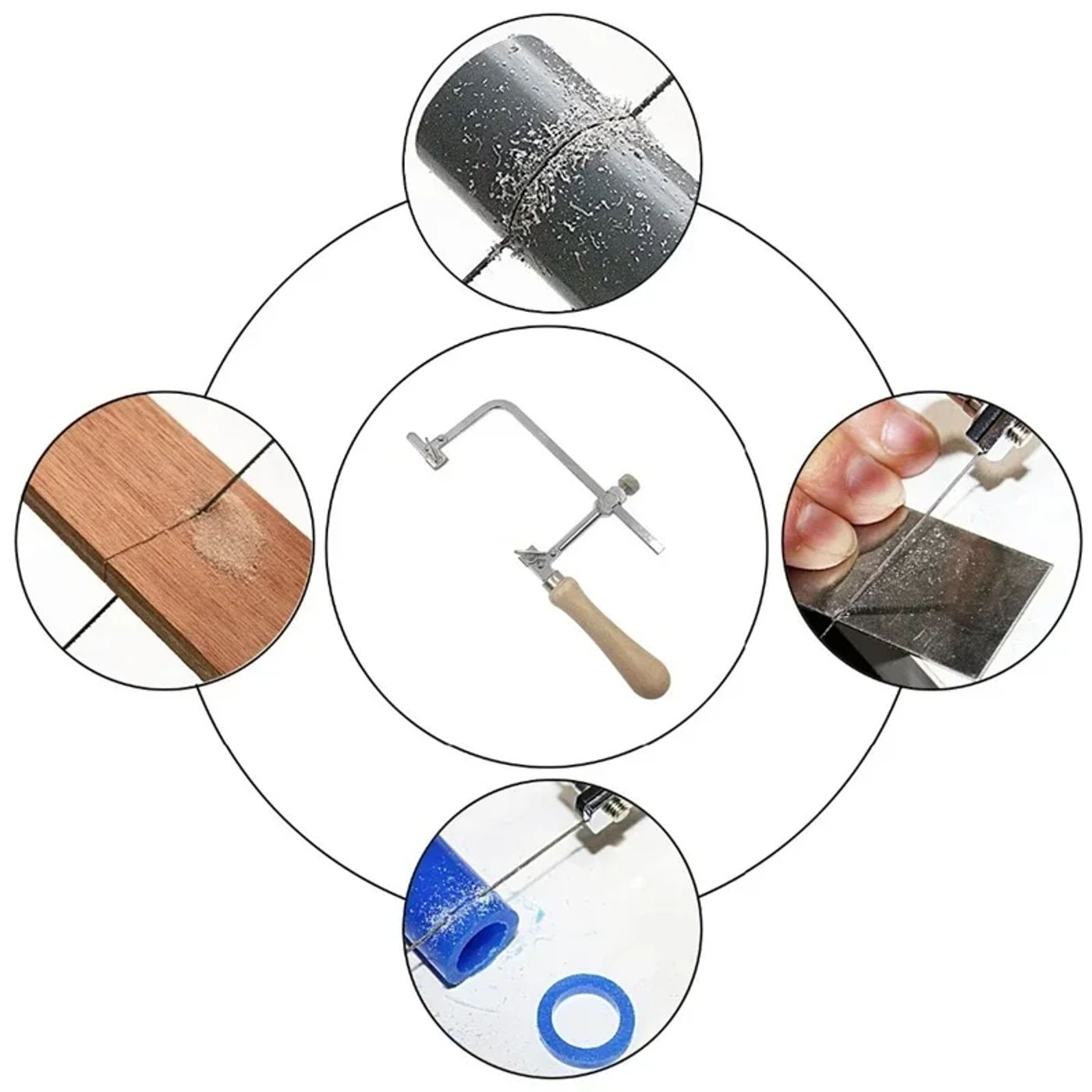 Description Picture 6 of itemJeweler's Saw Frame kit with Blades 12 Pieces Adjustable Jewelers Wax Ring Precision Cutting Metal Saw Jewelry Making Tool