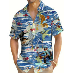 Men's Shirt Summer Casual Fashion Short Sleeved Shirt For Men Loose Breathable Hawaiian Shirt Man Casual Men's Clothing Top