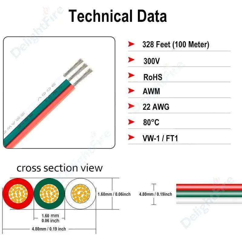 Description Picture 6 of itemLED Extension Cable 2/3/4/5/6pin Electrical Wire For RGB RGBW RGBWW SMD WS2812B LED Light JST Connector LED Strip Cable