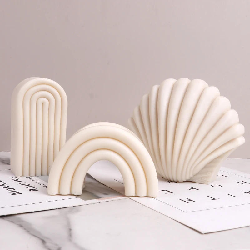 Description Picture 5 of itemDIY Silicone Candle Mold Art Geometric Rainbow Arch Scented Candle Making Resin Molds Handmade Craft Soy Wax Mould Home Decor