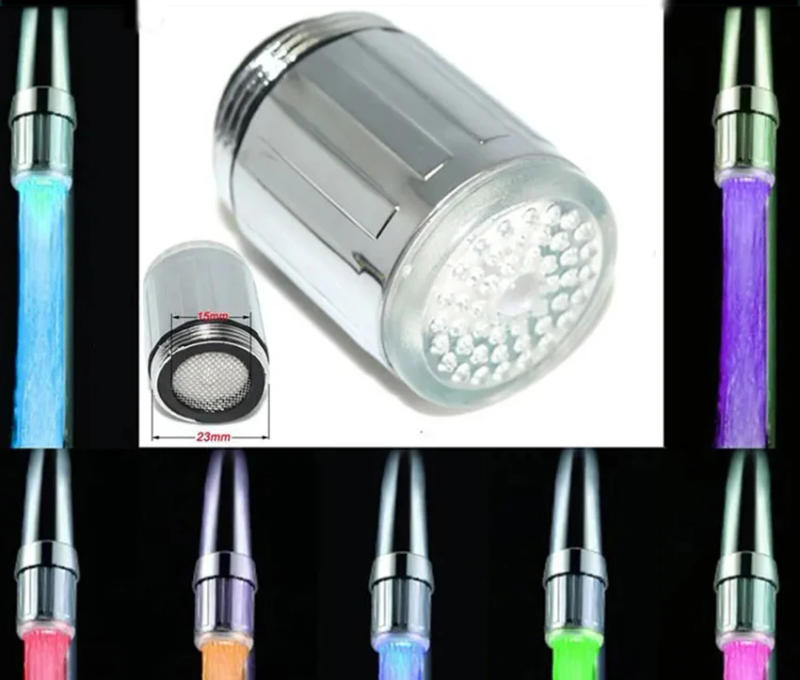 Description Picture 2 of itemAdvanced Faucet Aerator Water 7 Colorful Power Shower LED Tap Light Water Saving Colorful Aerator Bathroom Accessory Decorate