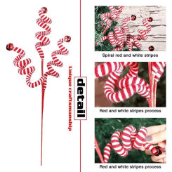 30cm Red/White Christmas Tree Decoration Woolen Bells Curly Pick Hanging Pendant Christmas Ornaments Home Office Party Supplies