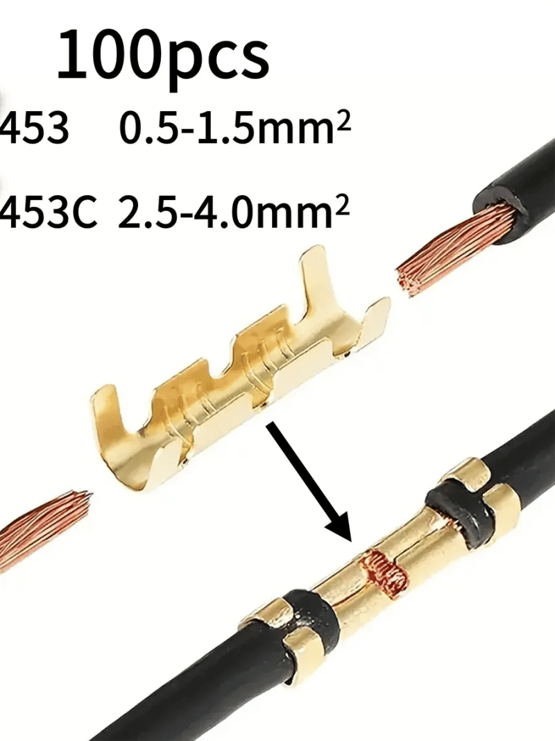 Description Picture 3 of item100pcs 453/453C U-shaped Terminal Wire Quick Connector Terminal Small Tooth Fascia Terminal 0.5-1.5mm2/2.5-4.0mm2