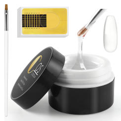 COSCELIA Builder Nail Gel Clear with Brush Nail Form for Nail Extension Kit Strengthener Semi Permanent Hard Gel Manicure Set
