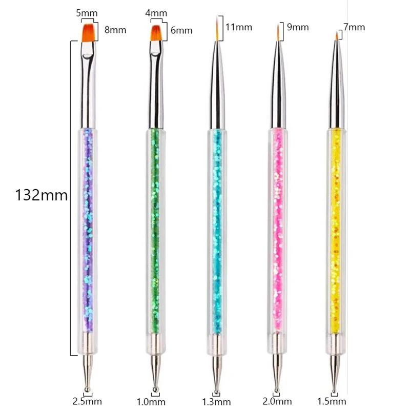 Description Picture 3 of item5Pc/Set Nails Art Dotting Pen Acrylic Drawing Liner Brush Rhinestone Gems Picker UV Gel Painting Manicure Accessoires Tools
