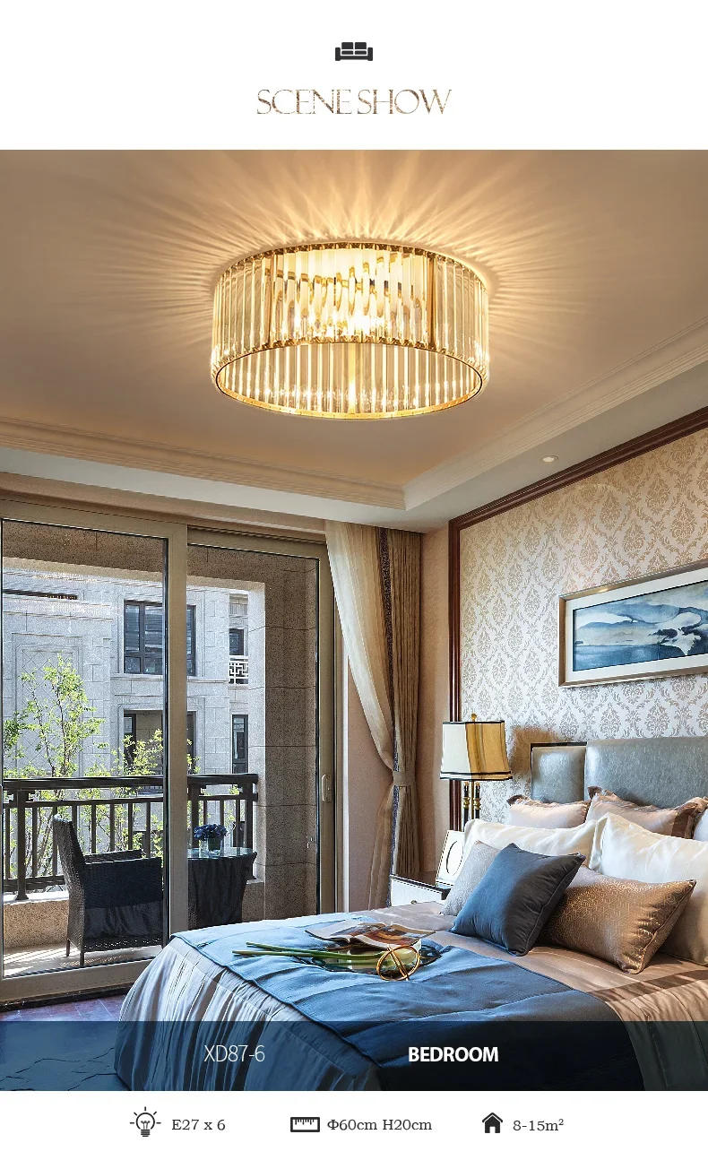 Description Picture 6 of itemNordic Classical Ceiling Lamp Room Decor Ceiling Light Round Crycle LED Golden Main Light For Parlor Aisle Bedroom Dining Lamp