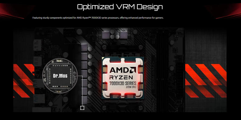 Description Picture 5 of itemASROCK B650M-H/M.2+ New Motherboard, AM5, LGA 1718, AMD B650, Micro ATX, DDR5, PCIe 4.0 M.2, LAN,6+1+1 Power Phase
