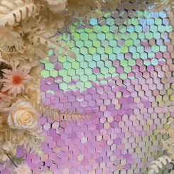 18pcs Golden Hexagonal Sequin Backdrop Panels for Wedding Birthday Party Background Wall Decor Shimmer Backdrop Curtain 30x30cm