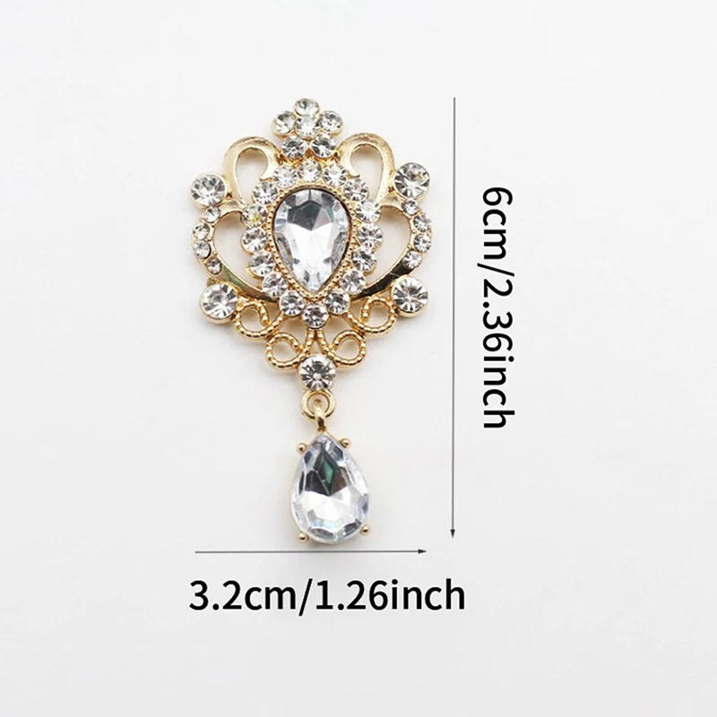 Description Picture 3 of item32*60MM for Needlework Rhinestone Button for Clothing Decoration Diy Hair Accessory Sparkling