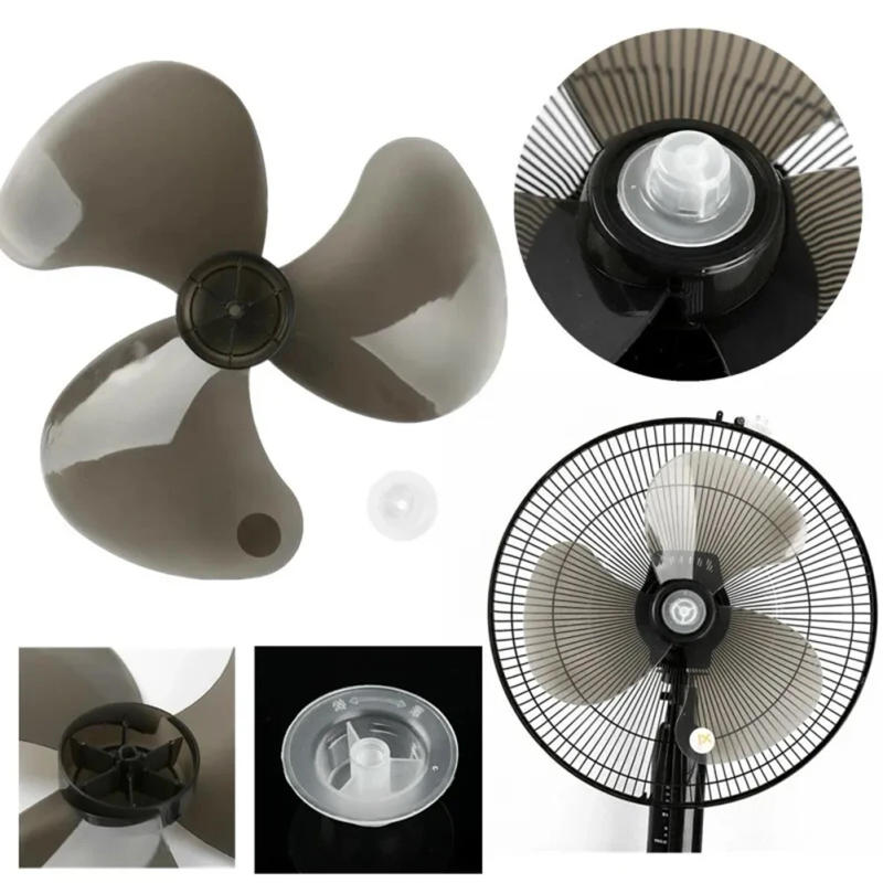Description Picture 2 of item16Inch Plastic Fan Blade Three Leaves With Nut Cover Standing Pedestal Fan Three Leaf Accessories Electric Fan Blade Desktop Fan