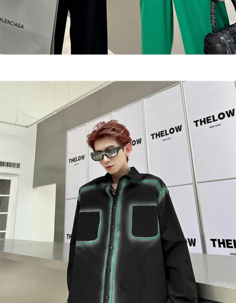 Description Picture 6 of itemIns Singer Dance Men Padded Shoulder Blouse Male Senior Designer Shirt Party Club Streetwear Camisa Rock Punk Hippie Tuxedo Tops