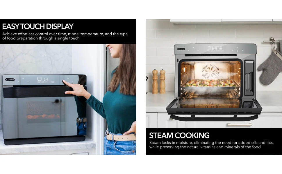 Description Picture 5 of item488GB Grande 40 Quart Capacity Counter-Top Multi-Function Convection Steam Oven, Black Stainless Steel