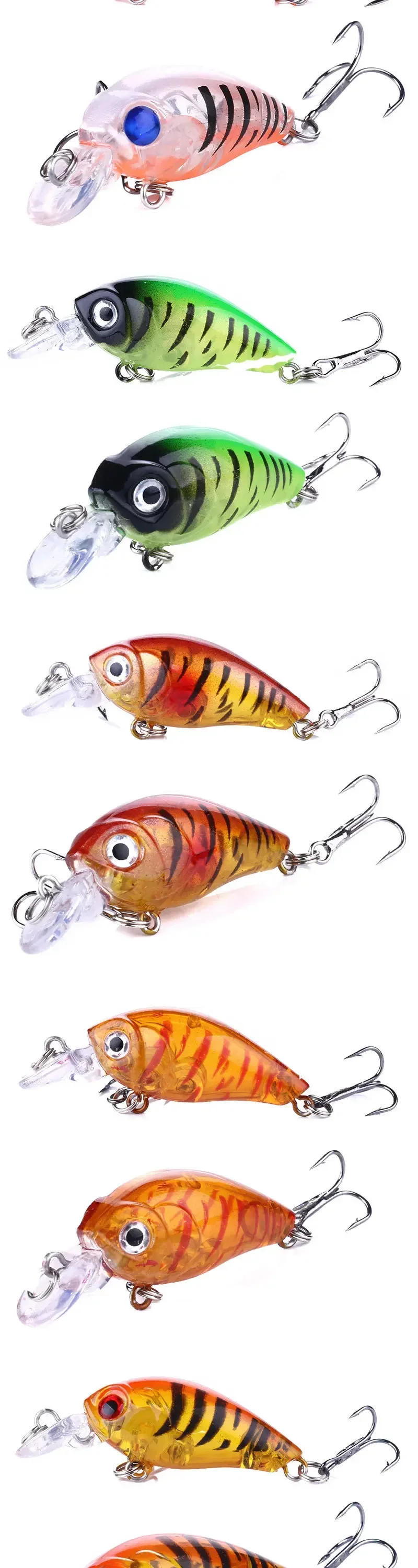 Description Picture 3 of item8pcs Fishing Bait 4g 4.5cm Artificial Hard Baits Crank Lure Set Sinking Minnow Wobbler Fishing Tackle Crankbaits Set