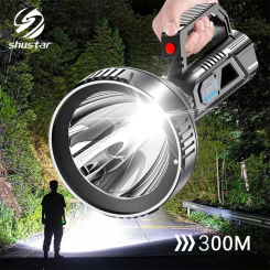 Portable Searchlight Flashlight Spotlight Powerful Torch Camping Rechargeable Lamp Led Lighting Lights for Construction Site