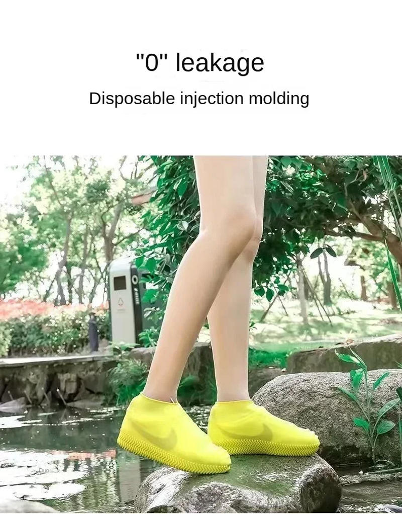 Description Picture 5 of itemNew 1 Pair Waterproof Non-slip Silicone High Elastic Wear-resistant Unisex Rain Boots for Outdoor Rainy Day Reusable Shoe Cover