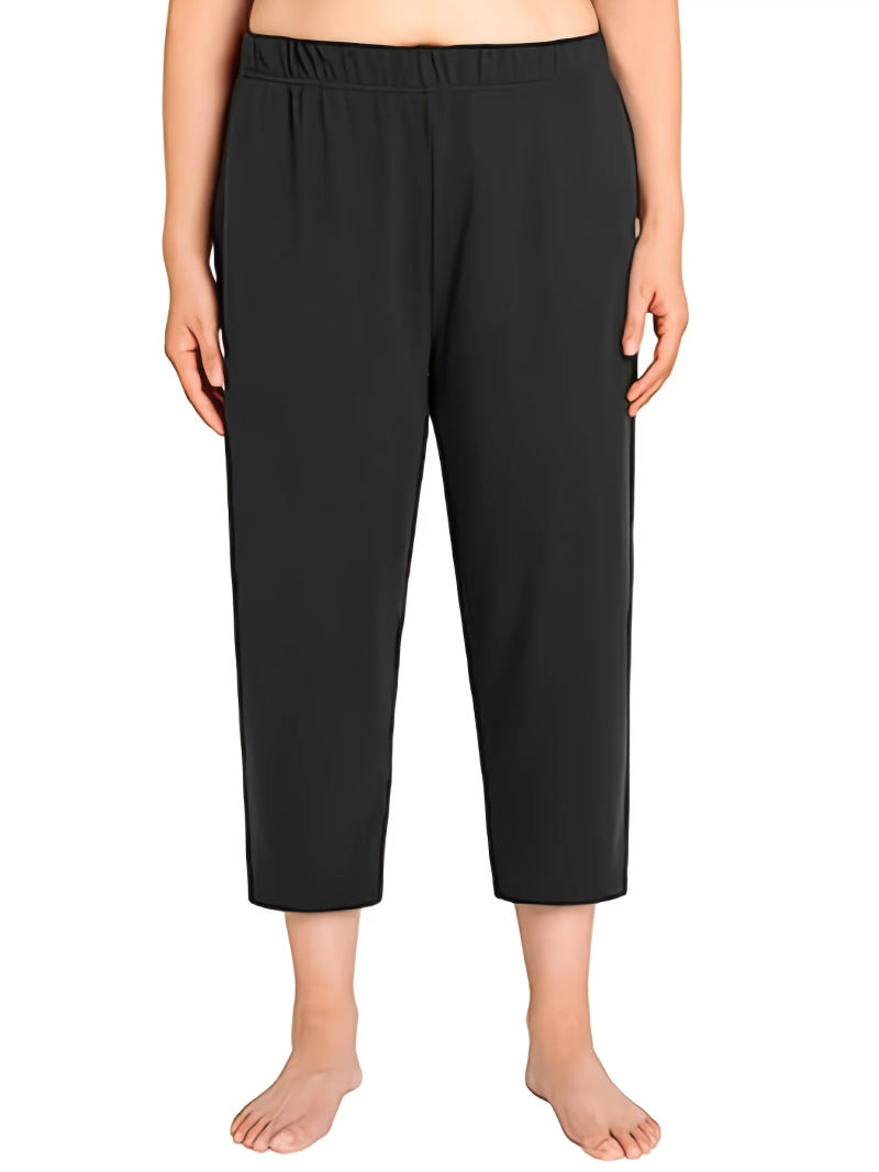 Description Picture 5 of item2023 summer new plus-size women's knitted fabric pocket fashion design sense capri pants