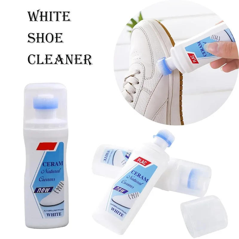 Description Picture 2 of itemWhite Shoe Cleaner Yellow Stain Remover Eco Friendly No Wash Formula with Brush Sponge Bio Enzyme Whitening Polish for Leather S