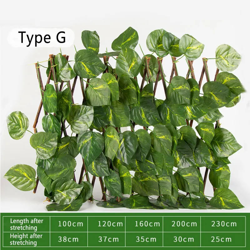 Description Picture 5 of itemArtificial Garden Screening Expanding Trellis Privacy Screen Hedge Artificial Faux Ivy Leaves Wooden Fence for Garden Buildings