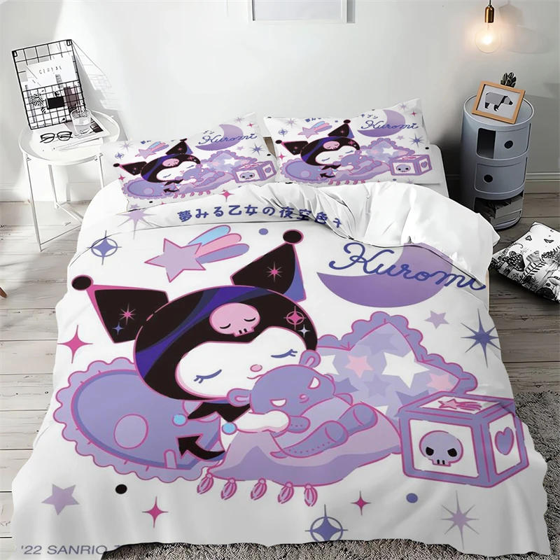 Description Picture 3 of itemKuromi Duvet Cover Multi-piece Set for Children and Adults Gifts Single Double Bed Multi-size Room Decoration Bedding Set