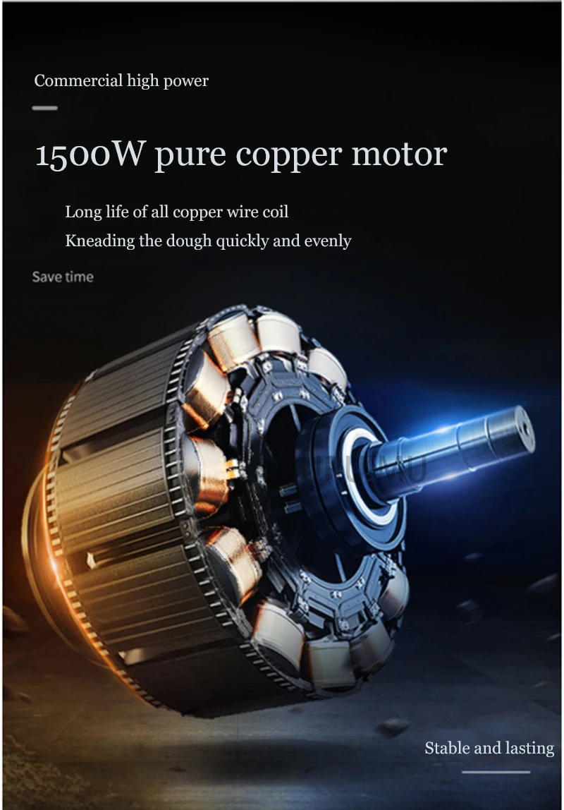 Description Picture 4 of itemCommercial Electric Dough Mixer Machine 5/7/10 KG Kneading Capacity Food Processor Cooking Appliances Pizza Noodles