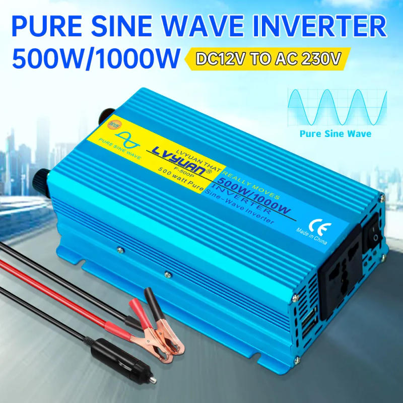 Description Picture 3 of item1000W 1200W 2000W Inverter DC 12V/24V TO AC 220V Pure Sine Wave Car Power Adapeter Converter 50Hz/60Hz Dual USB EU Universal RV