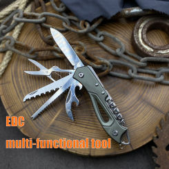Swiss multi-tool folding knife, portable multi-purpose army knife pocket EDC pocket knife, outdoor camping scissors saw