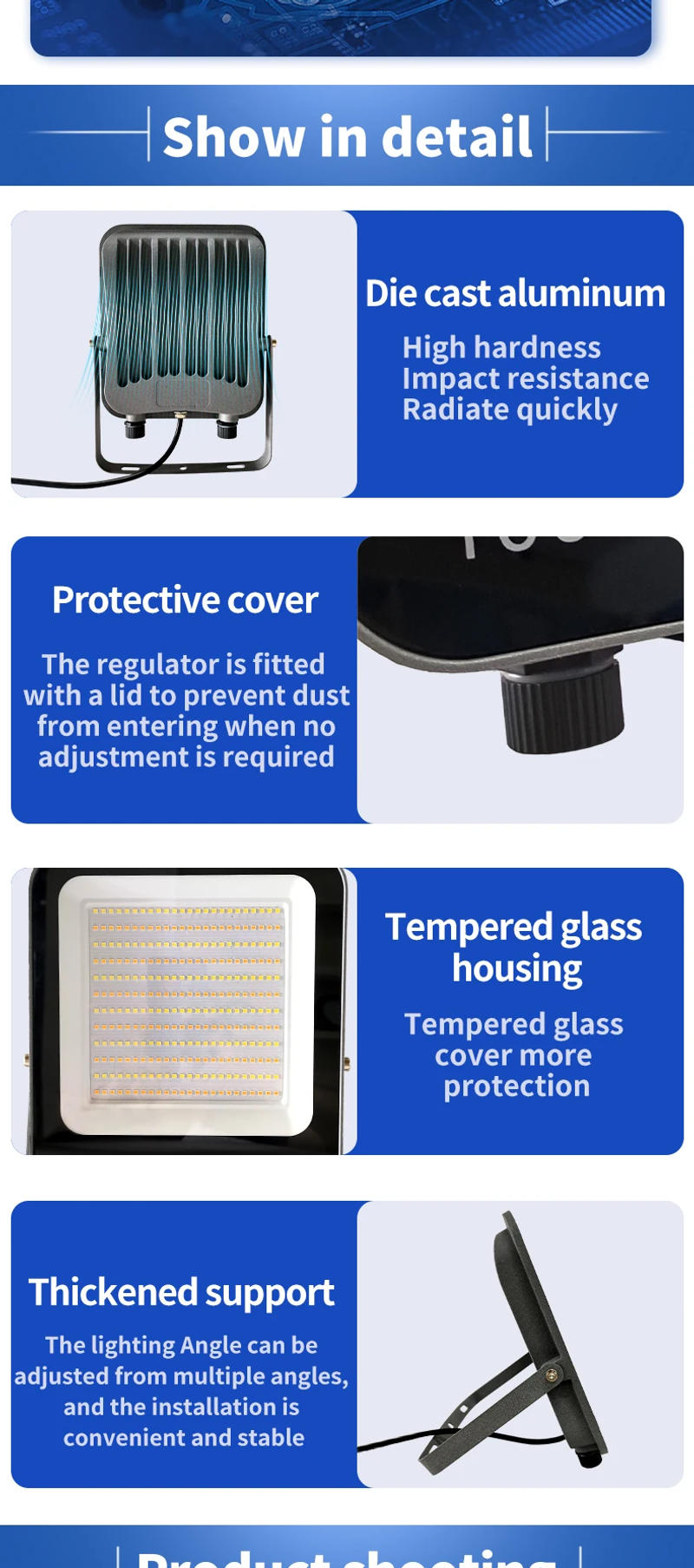 Description Picture 5 of itemNew indoor and outdoor lighting, Portable Flood Light, Billboard Spotlight, Garden Wall Lamp, site Lighting, AC85-265V