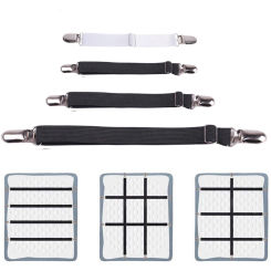 4pcs/set Elastic Bed Sheet Strip Fastener Bed Sheet Grippers Belt Adjustable Mattress Cover Blankets Holder Bed Sheet Set