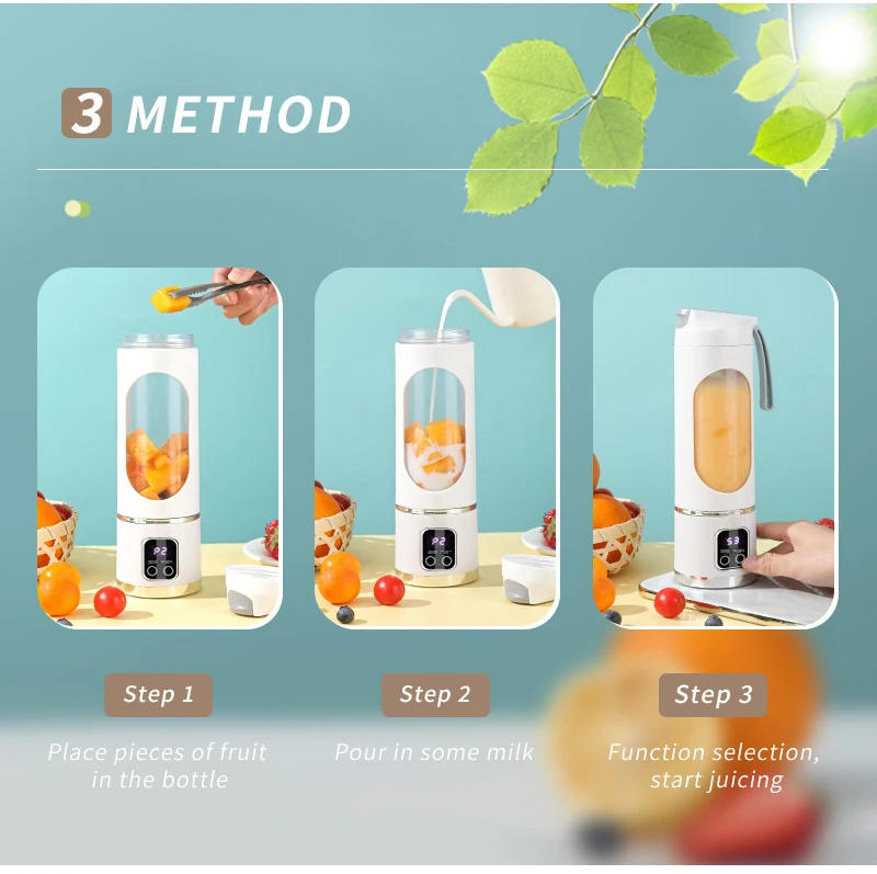 Description Picture 5 of itemNEW 450ml Portable Electric Juicer, Mini USB Travel Juicer Machine Shakes Smoothie Blenders 12 Blades Fresh Juice Extractor