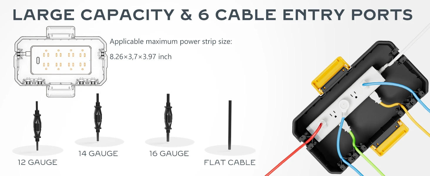 Description Picture 3 of itemDiivoo Waterproof Electrical Box Outside Cable Connection Socket Enclosure for Timers Extension Leads Holiday Garden Lawn
