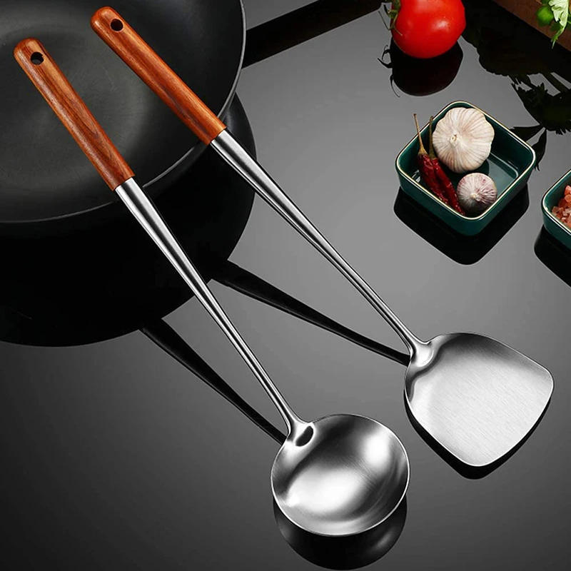 Description Picture 6 of itemKitchen Utensils Wok Spatula Iron and Ladle Tool Set Spatula for Stainless Steel Cooking Equpment Kitchen Accessories Essentials