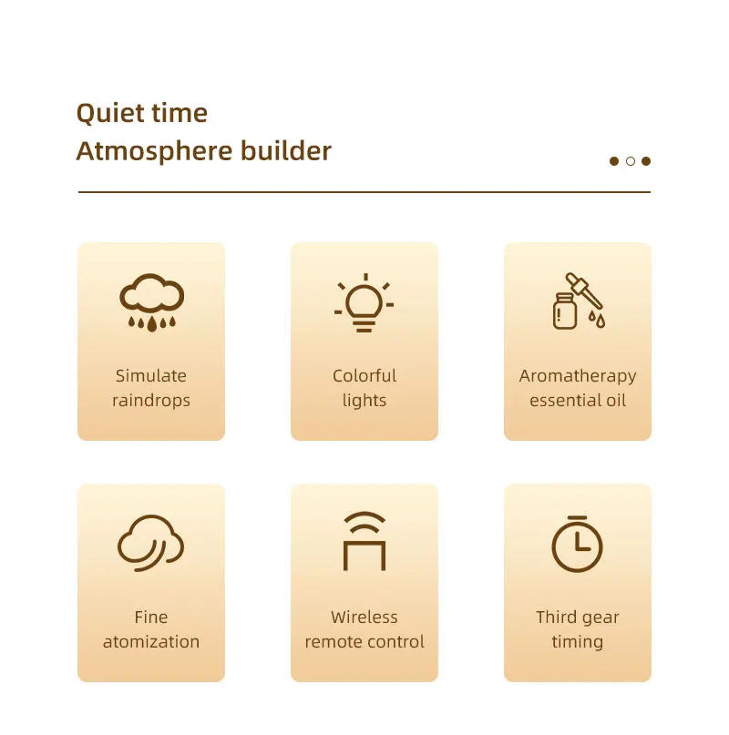 Description Picture 3 of itemCloud Rain Humidifier Raindrop Aroma Essential Oil DiffuserRemote Control Night Light Desktop Fountain Water Drop Sound for Home