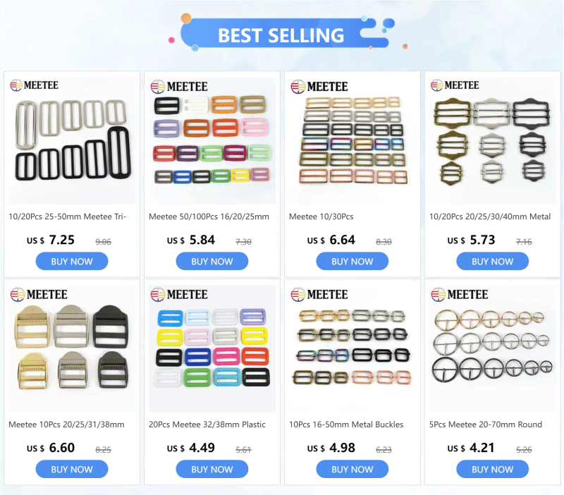 Description Picture 3 of item30Pcs Meetee 20/25/30/40/50mm Metal Tri-Glide Adjust Buckles Clasp Bra Ring Sliders Strap Buckle DIY Belt Hook Garment Accessory
