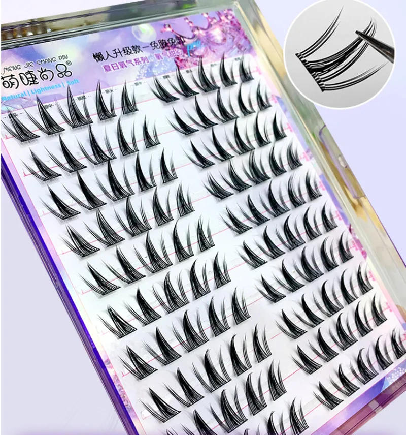 Description Picture 4 of itemSelf-adhesive Glue-free False Eyelashes Winged Fluffy Natural Thick Manga Eyes Reusable Enlarged Eyes Lashes Easy Apply