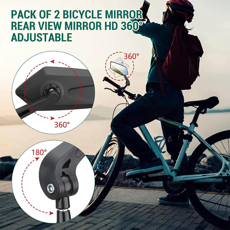 Description Picture 6 of itemBike Rear View Mirror Reflector Adjustable Rotatable Handlebar Mirror Clear Rearview Electric Scooter Cycling Bicycle Accessorie