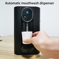 Wall Mounted Smart Mouthwash Dispenser with 2 Magnetic Cups USB-C Rechargeable Mouth Wash Machine For Household Bathroom