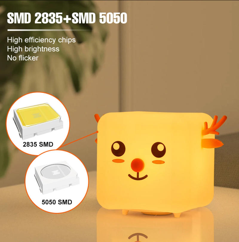 Description Picture 6 of itemLED Night Silicone Light Rechargeable Table Lamp Dimmable Bedroom Bedside Desktop Decoration Cute Cartoon Children Holiday Gift