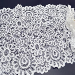 New Arrival 3Yards 22cm Black White Lace Fabric DIY Crafts Sewing Suppies Decoration Accessories For Garments Elastic Lace Trim