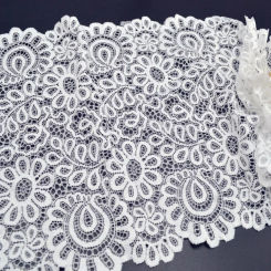 New Arrival 3Yards 22cm Black White Lace Fabric DIY Crafts Sewing Suppies Decoration Accessories For Garments Elastic Lace Trim