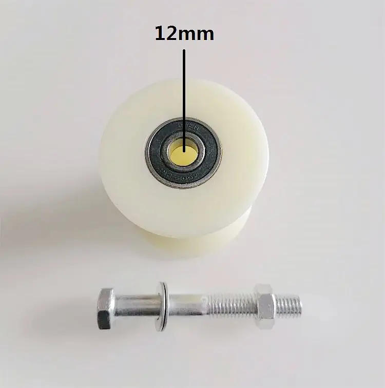 Description Picture 3 of item1PC 50 round tube pulley, U-shaped bearing roller,high imitation nylon track wheel,screw, cable, steel pipe, plastic guide wheel