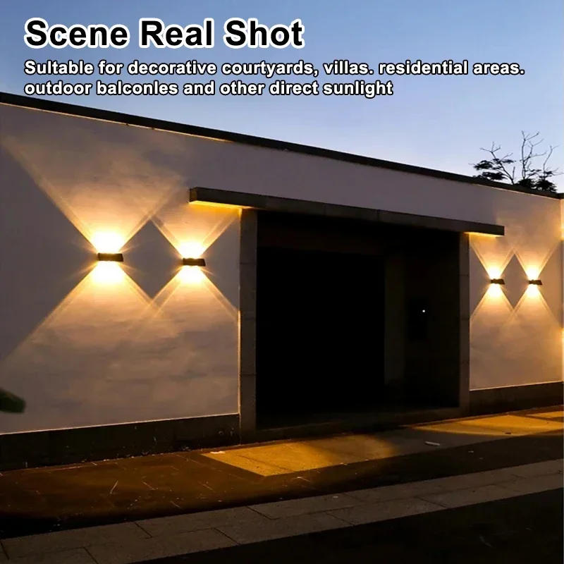 Description Picture 4 of item1/2/3/4/5 Pcs LED Solar Wall Lights 4/6 LED Garden Decorations Outdoor Waterproof Lamp for Balcony Courtyard Wall Fence Lighting