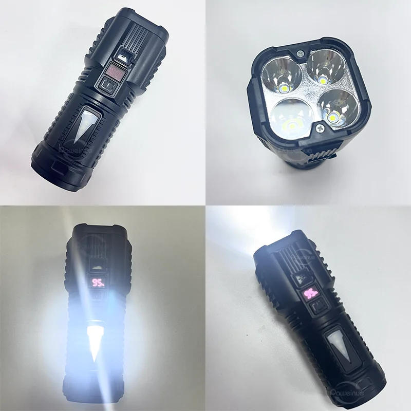 Description Picture 3 of item4LED High Power Flashlight With COB Light Super Bright Floodlight USB Rechargeable Type-c Flashlights Camping Fishing Lamp Torch