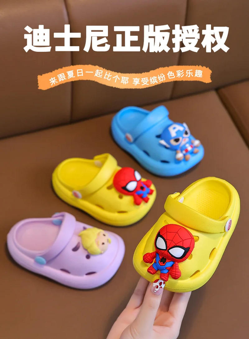Description Picture 2 of itemDisney Kids Slippers for Boys Summer Beach Indoor Slippers Cartoon Spiderman Home Soft Non-Slip Children Slippers Garden Shoes