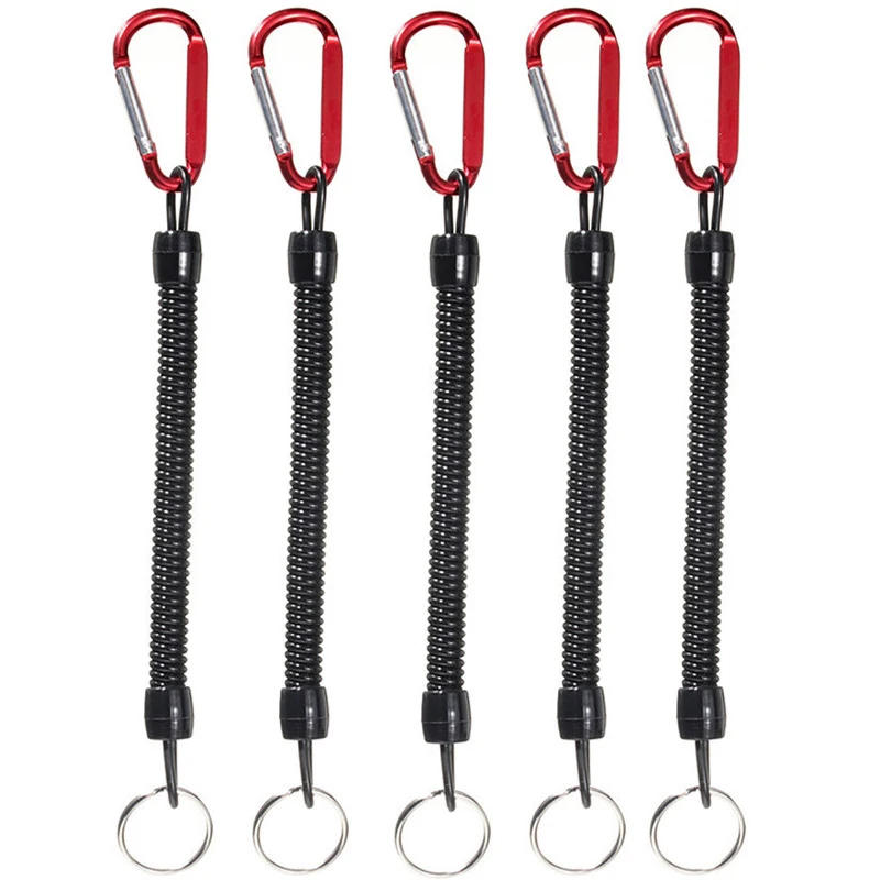 Description Picture 3 of item5Pcs Fishing Lanyards with Carabiner Boating Ropes Retention Ropes Holder Pliers Lip Fishing Tackle for Safe Keeping Fishing Rod