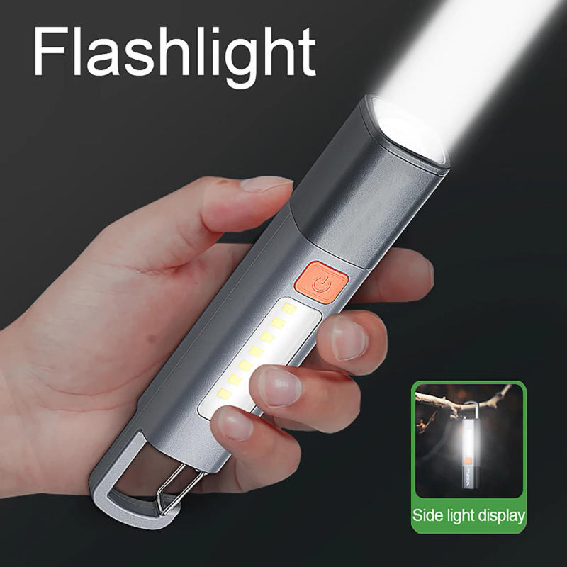Description Picture 2 of itemSD1023 LED Torch Light XPE Super Bright Flashlight with Hook Camping Light USB Rechargeable Zoomable Waterproof Work Light
