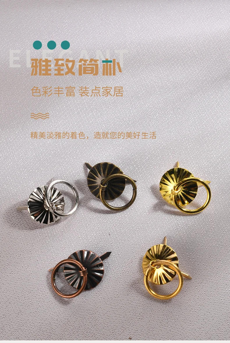 Description Picture 2 of item045 retro ring bronze lifting drawer handle single hole pull ring cabinet door single ring