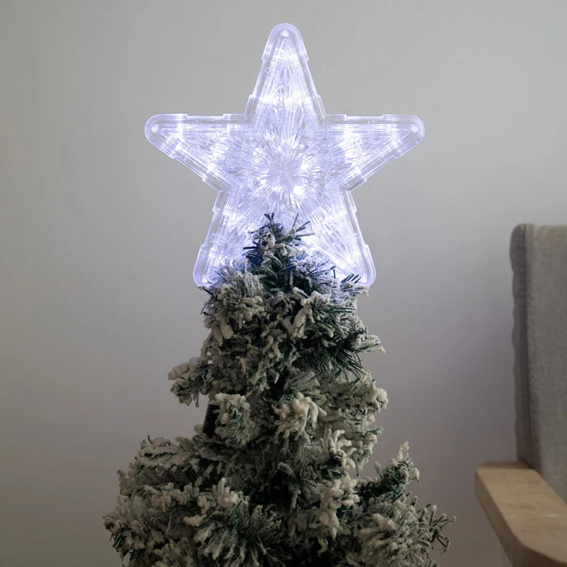 Description Picture 4 of itemLED Transparent Five Pointed Star Merry Christmas Tree Toppers Cristmas Decorations For Home Xmas New Year 2025 Ornaments